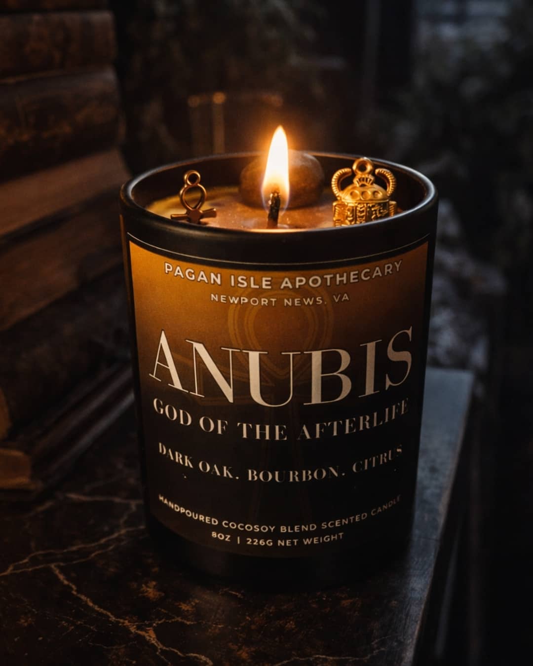 Anubis Crystal Candle | Protection & Guidance Spell Candle