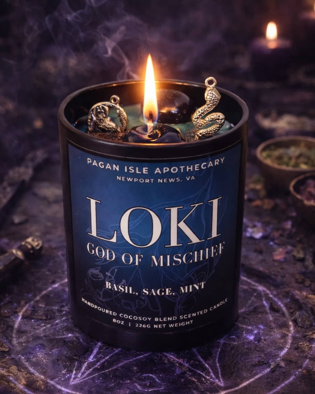 Loki Crystal Candle | Chaos & Transformation Spell Candle