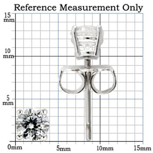 0W170 -  925 Sterling Silver Earrings with AAA Grade CZ in Clear-4mm