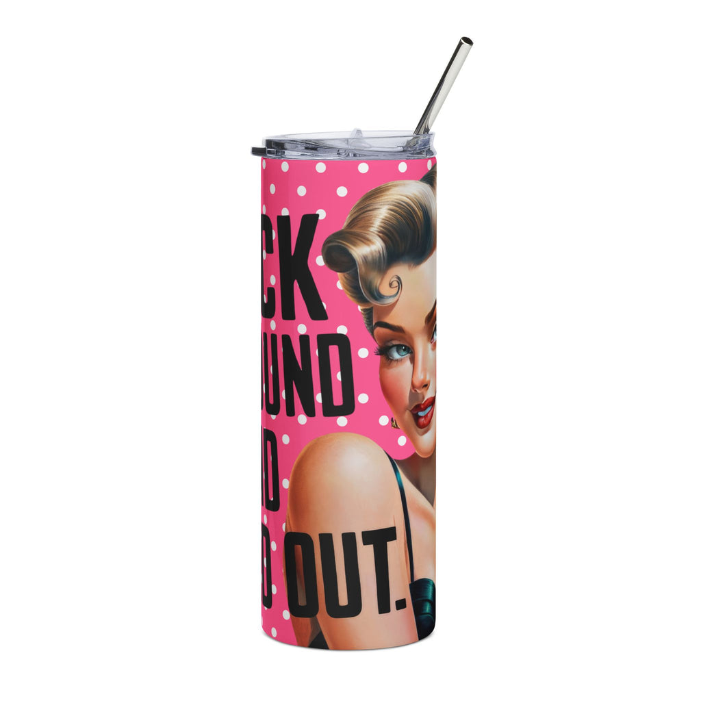 Sassy Stainless Steel Tumbler, Fun Drinkware, Gift for Her, Bachelorette Party, Unique Travel Mug, Bold Pink Design