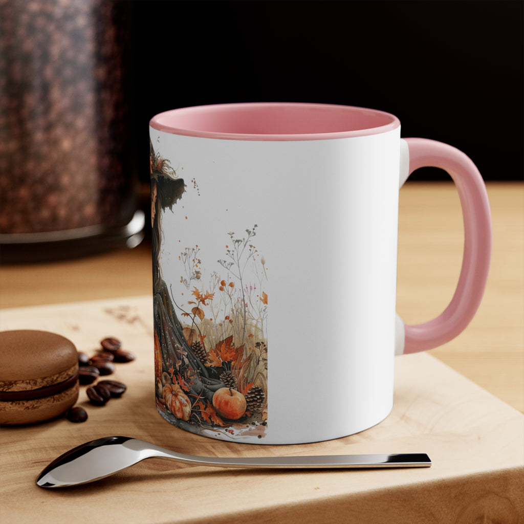 Enchanting Autumn Witch Accent Mugs - Cozy Halloween Decor, Gift for Witches, Fall Vibes, Pumpkin Spice Lovers, Seasonal Homeware