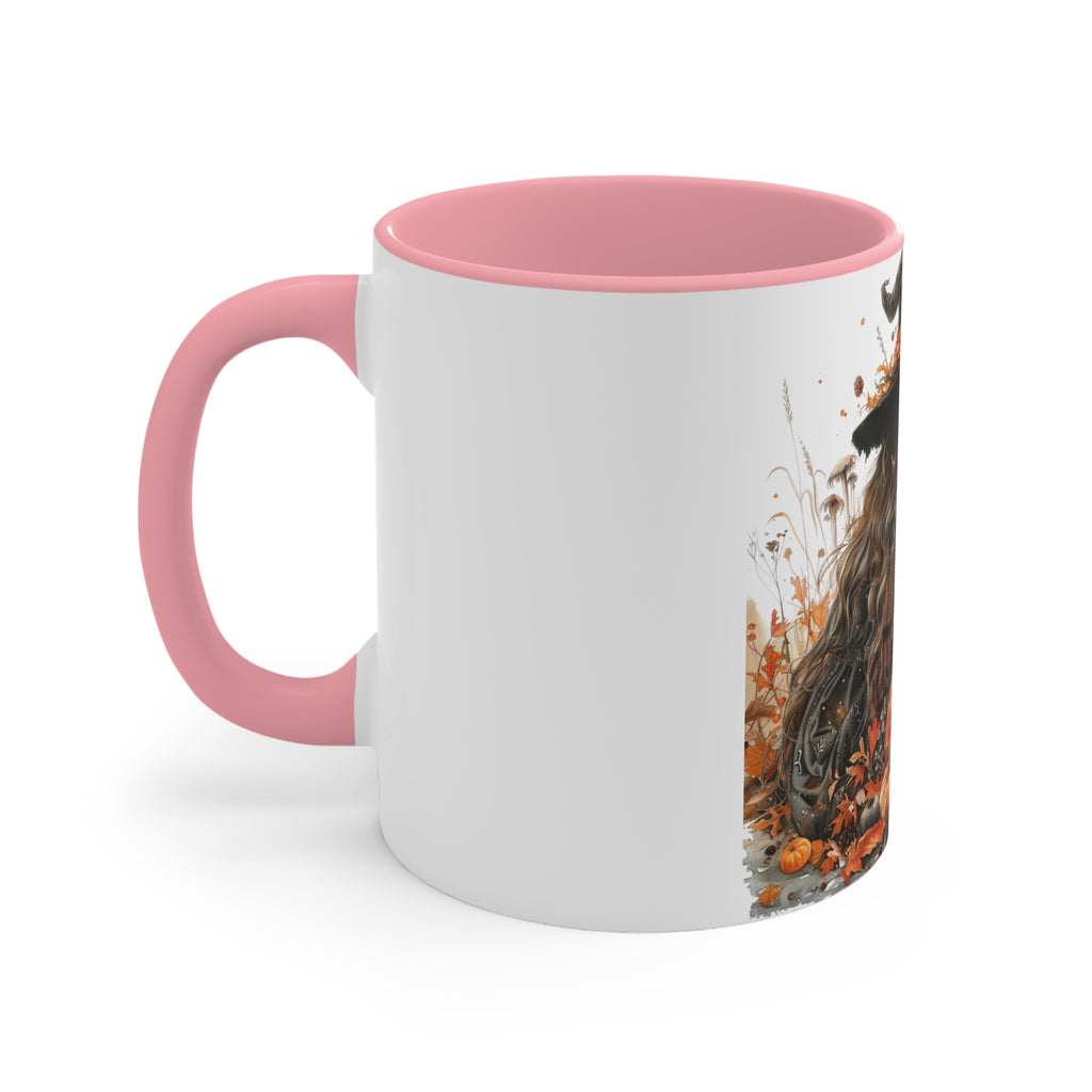 Enchanting Autumn Witch Accent Mugs - Cozy Halloween Decor, Gift for Witches, Fall Vibes, Pumpkin Spice Lovers, Seasonal Homeware