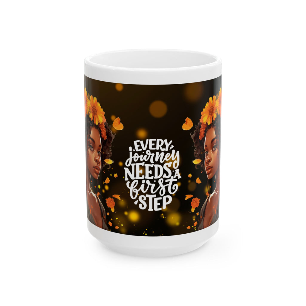 Inspirational Ceramic Mug, Coffee Cup for Motivation, Gift for Women, Self-Love Mug, Uplifting Coffee Mug, Journey Quote Mug