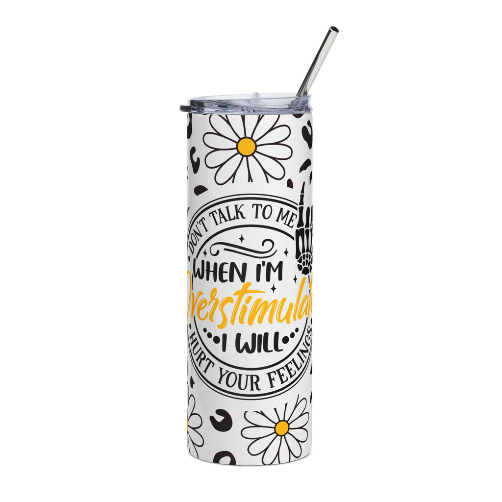 Stainless Steel Tumbler with Overstimulated Design | Perfect for Coffee Lovers, Gifts for Her, Inspirational Drinkware, Self-Care Mug