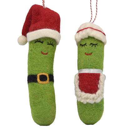 Mrs. Claus Pickle Felt Ornament