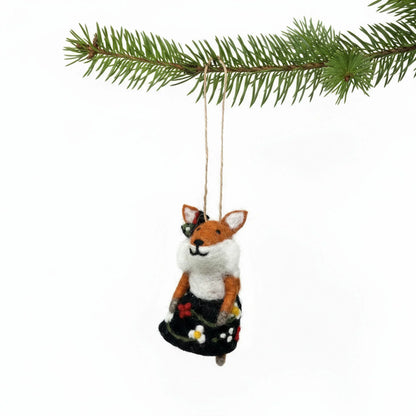 Foxy Frau Felt Ornament