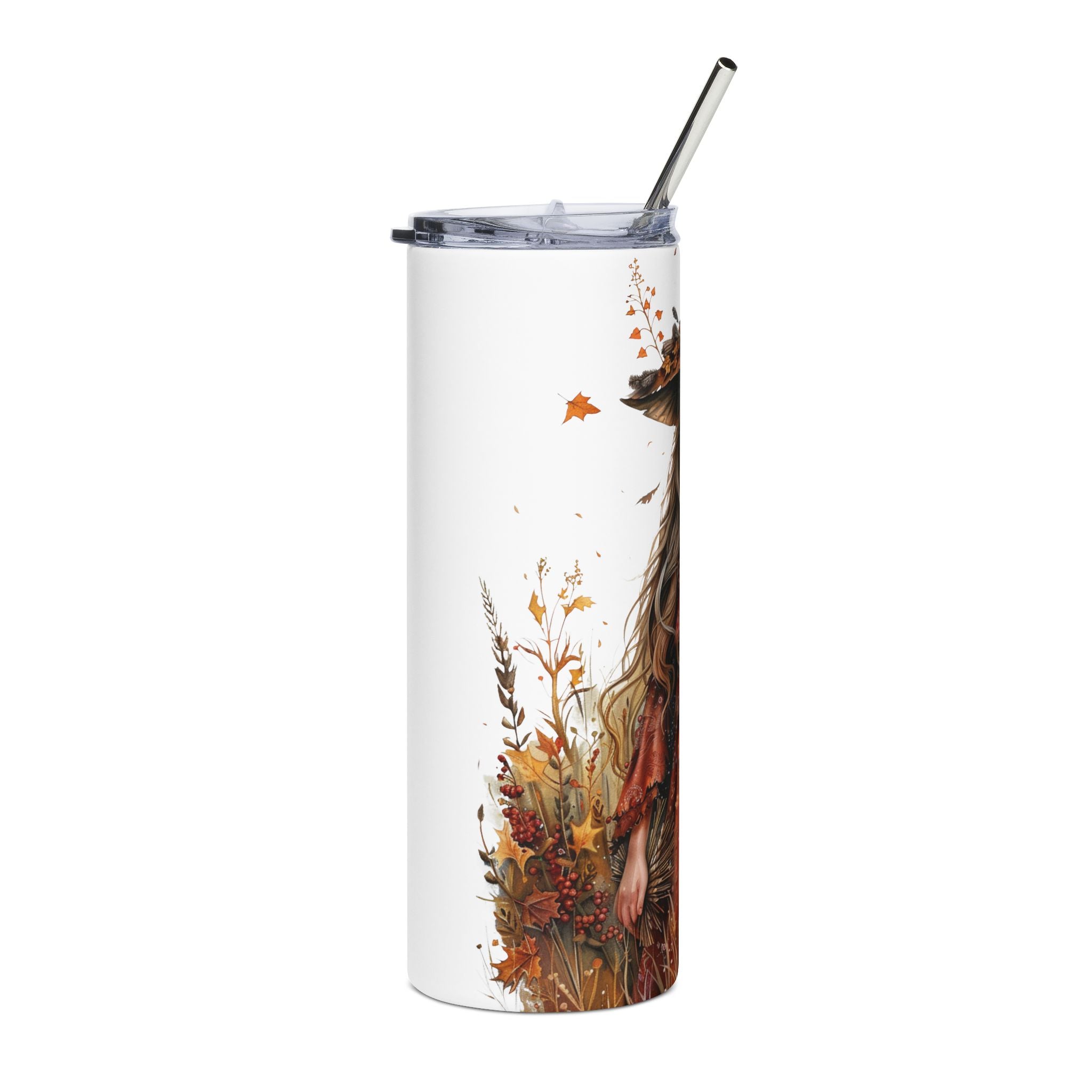 Enchanting Witch Stainless Steel Tumbler | 20oz Durable Travel Cup, Magical Drinkware, Fall Gift, Nature Lover's Mug