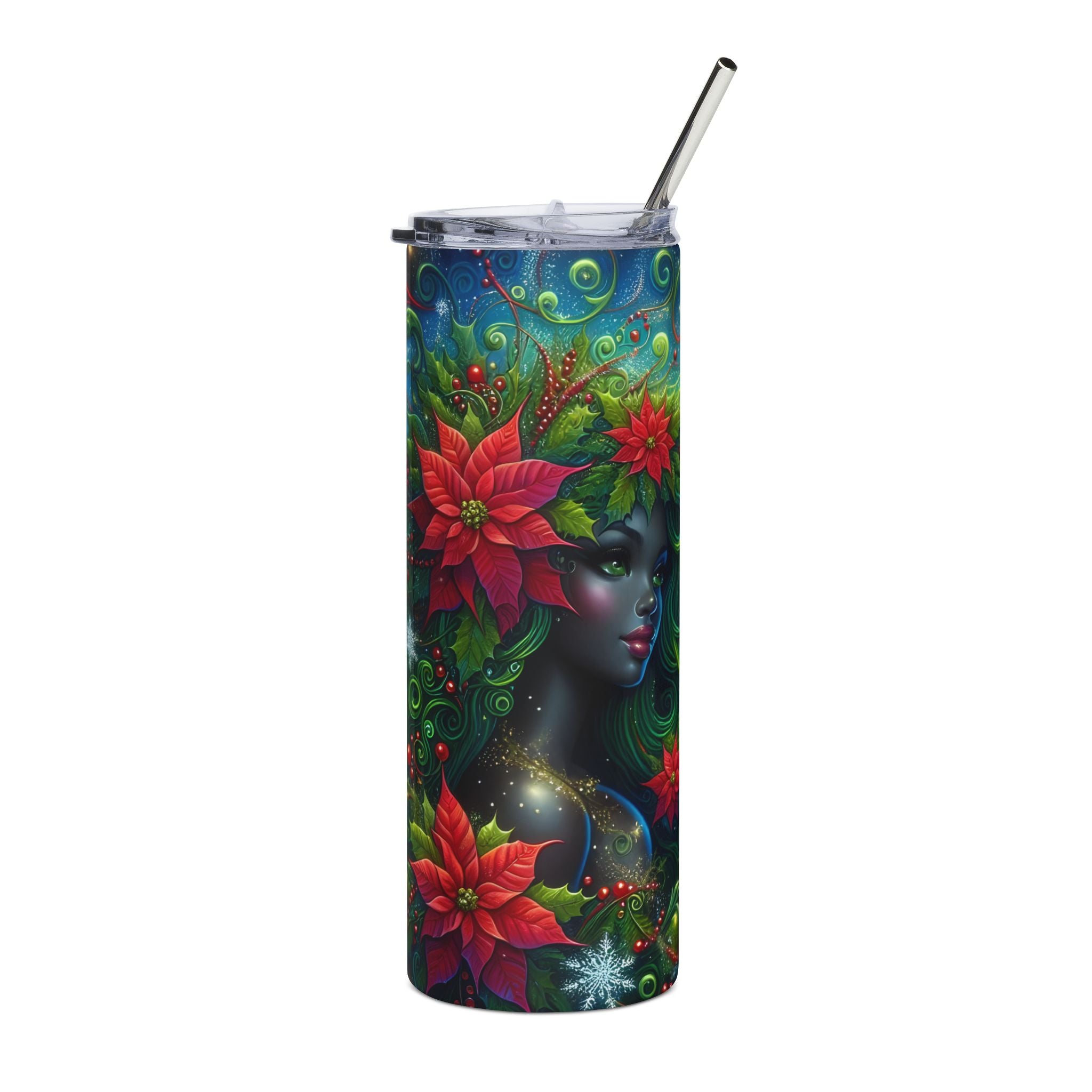 Festive Stainless Steel Tumbler
