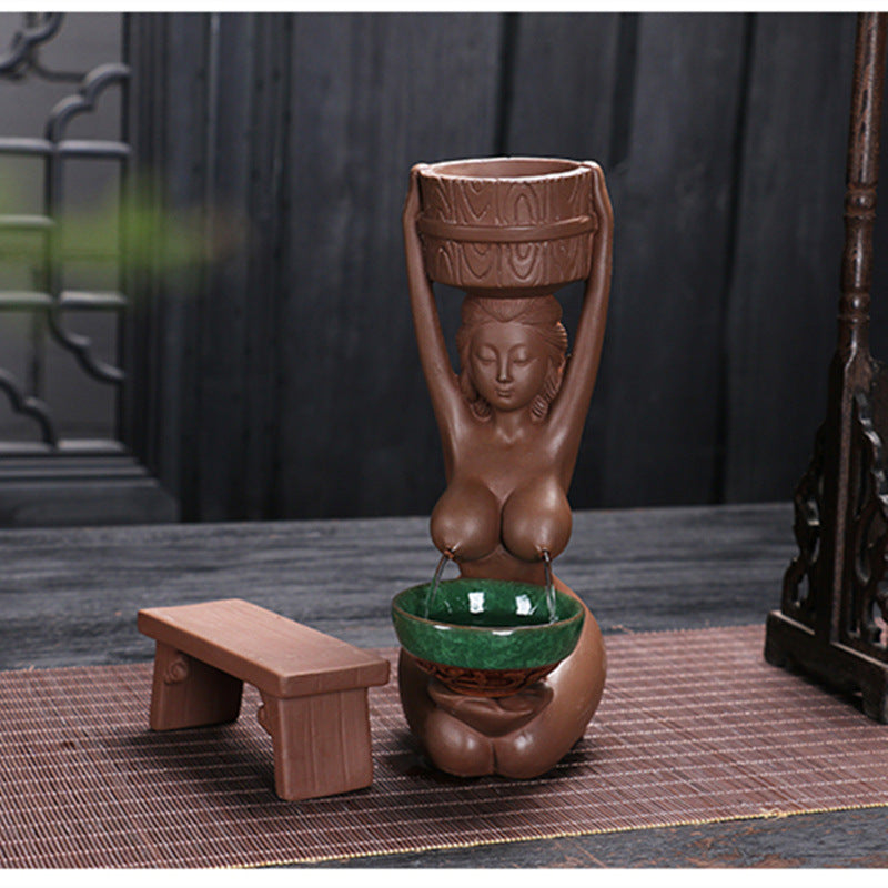 Backward incense burner tea set accessories