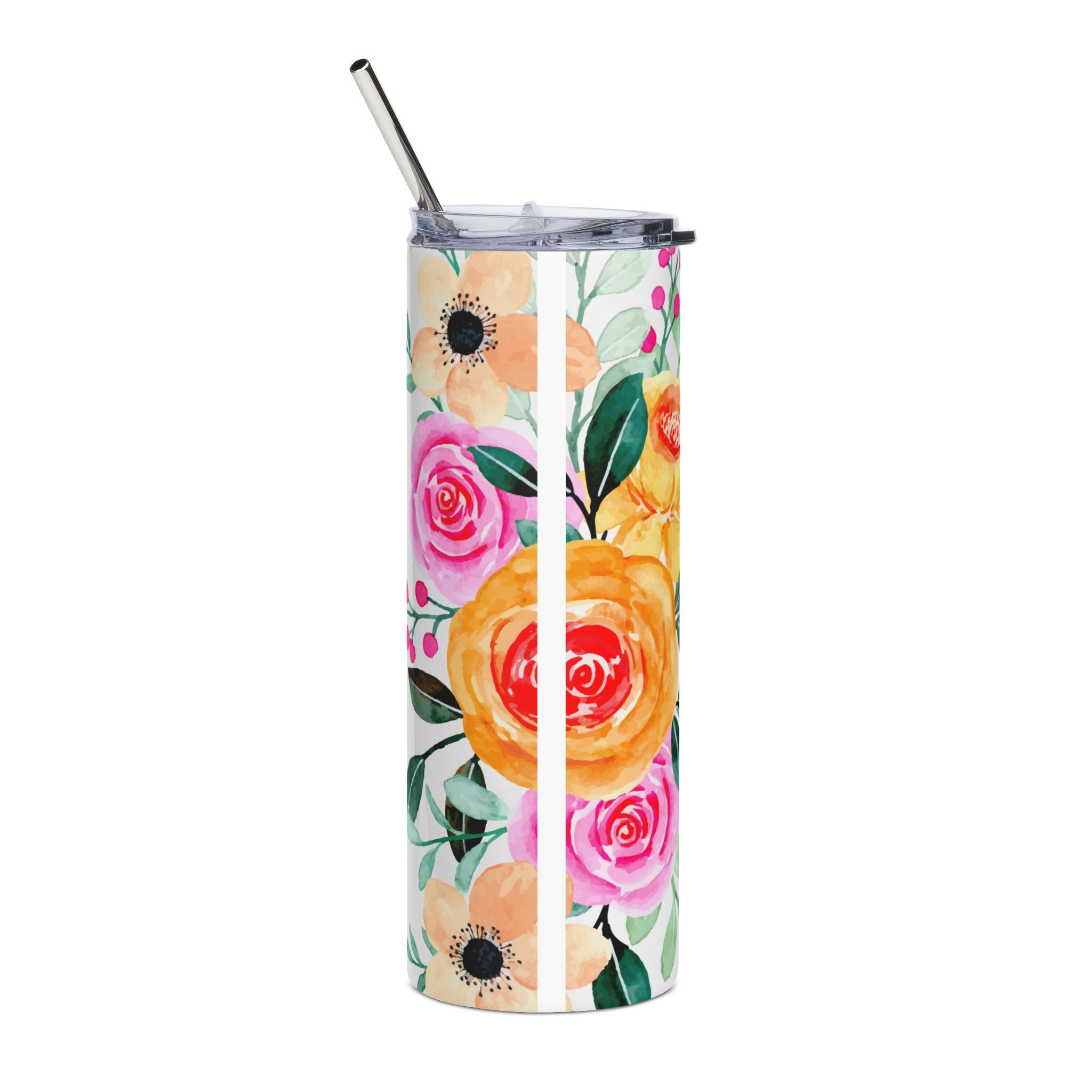 Empowering Floral Tumbler - Extraordinary Woman 20oz, Gift for Her, Inspirational Drinkware, Motivational Adult Mug, Self-Care Accessory