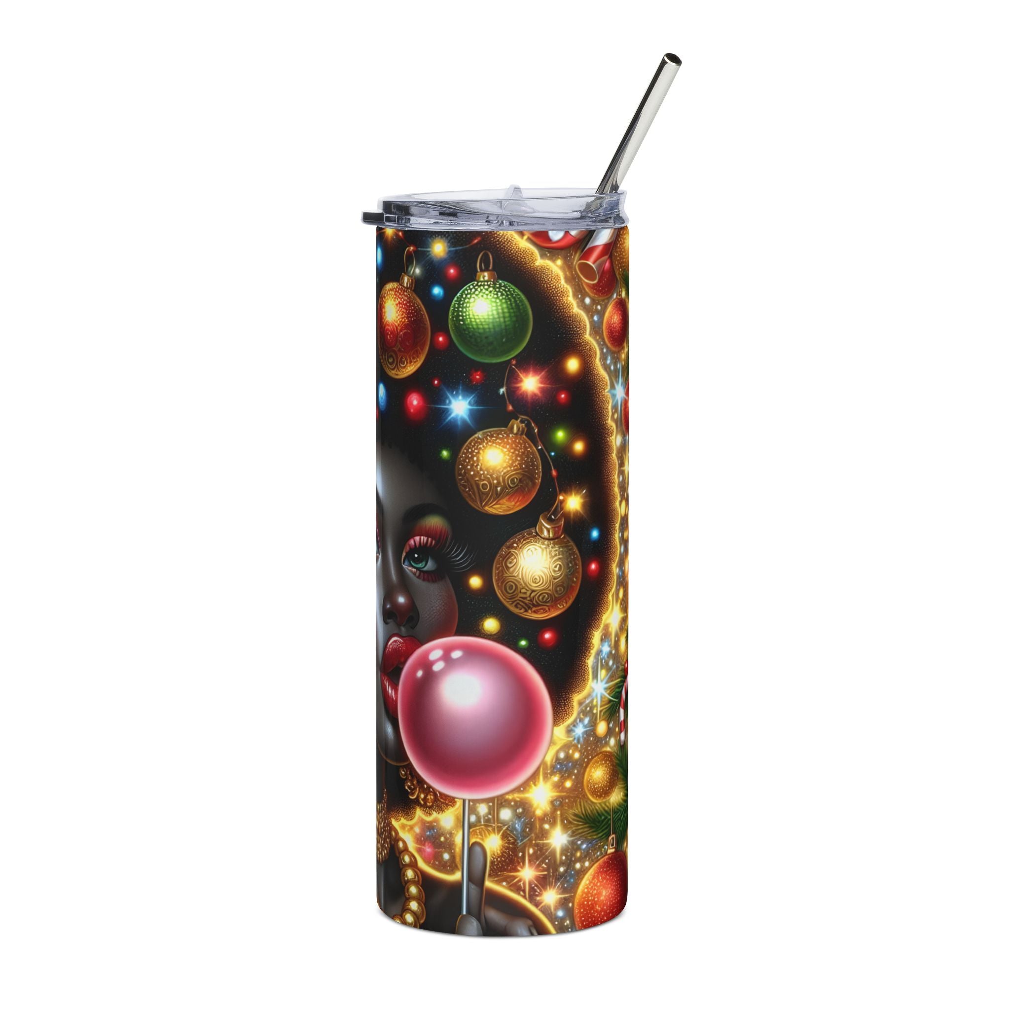Cosmic Glam Skinny Tumbler, 20oz - Colorful Drinkware, Perfect Gift for Holidays, Parties, or Everyday Use