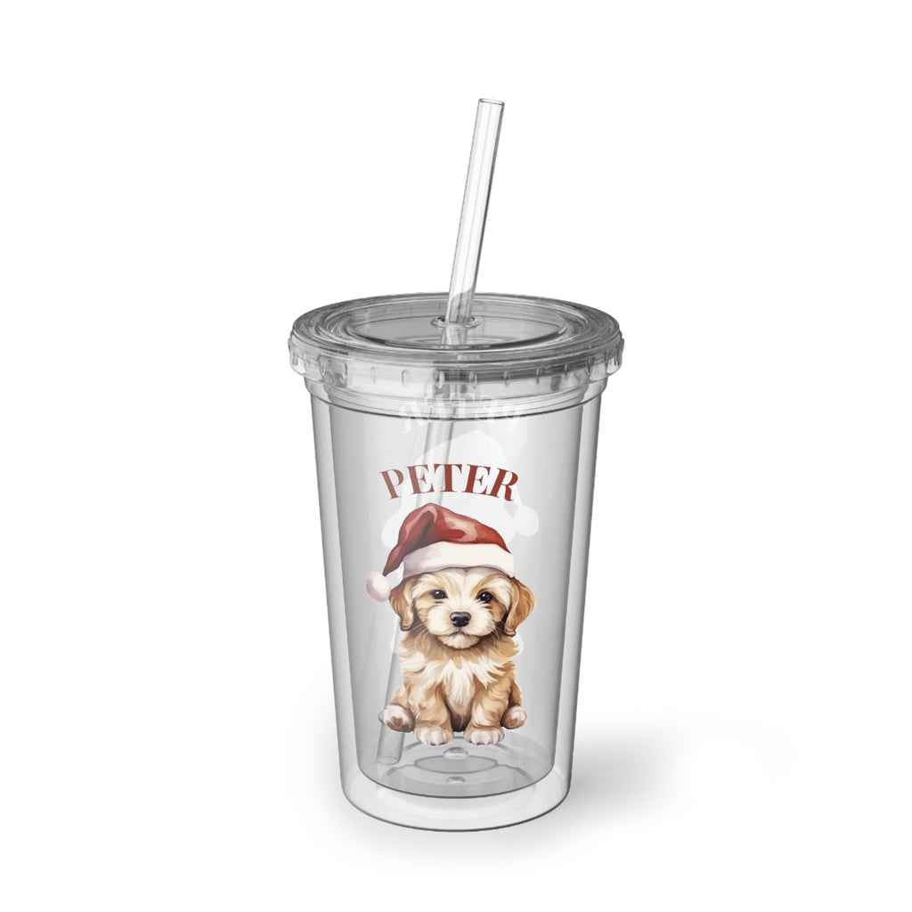 Personalized Dog Lover's Acrylic Cup, Cute Pet Drinkware, Christmas Gift for Pet Owners, Custom Puppy Travel Cup, Unique Animal Tumbler