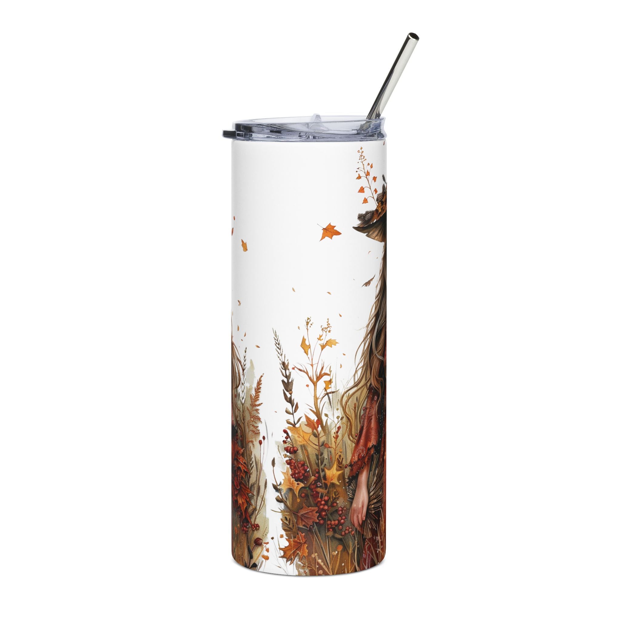 Enchanting Witch Stainless Steel Tumbler | 20oz Durable Travel Cup, Magical Drinkware, Fall Gift, Nature Lover's Mug
