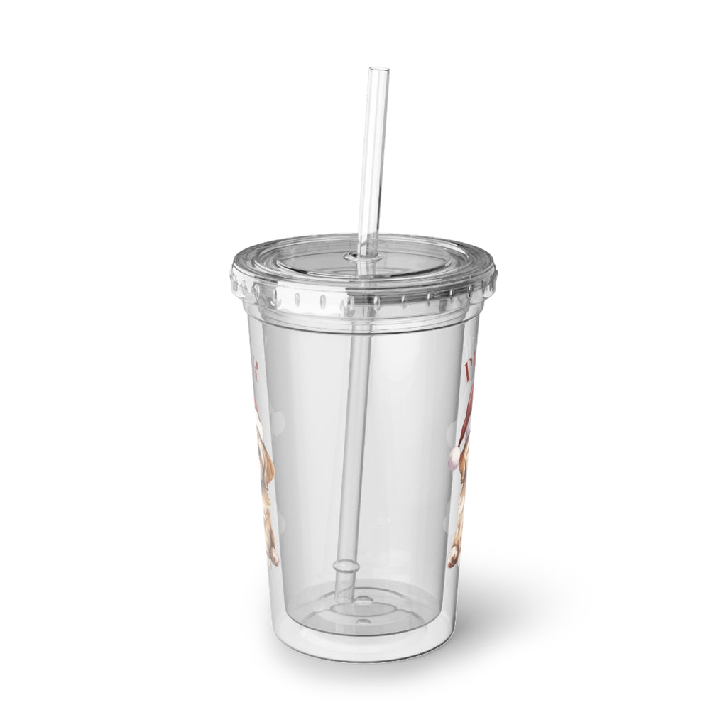 Personalized Dog Lover's Acrylic Cup, Cute Pet Drinkware, Christmas Gift for Pet Owners, Custom Puppy Travel Cup, Unique Animal Tumbler