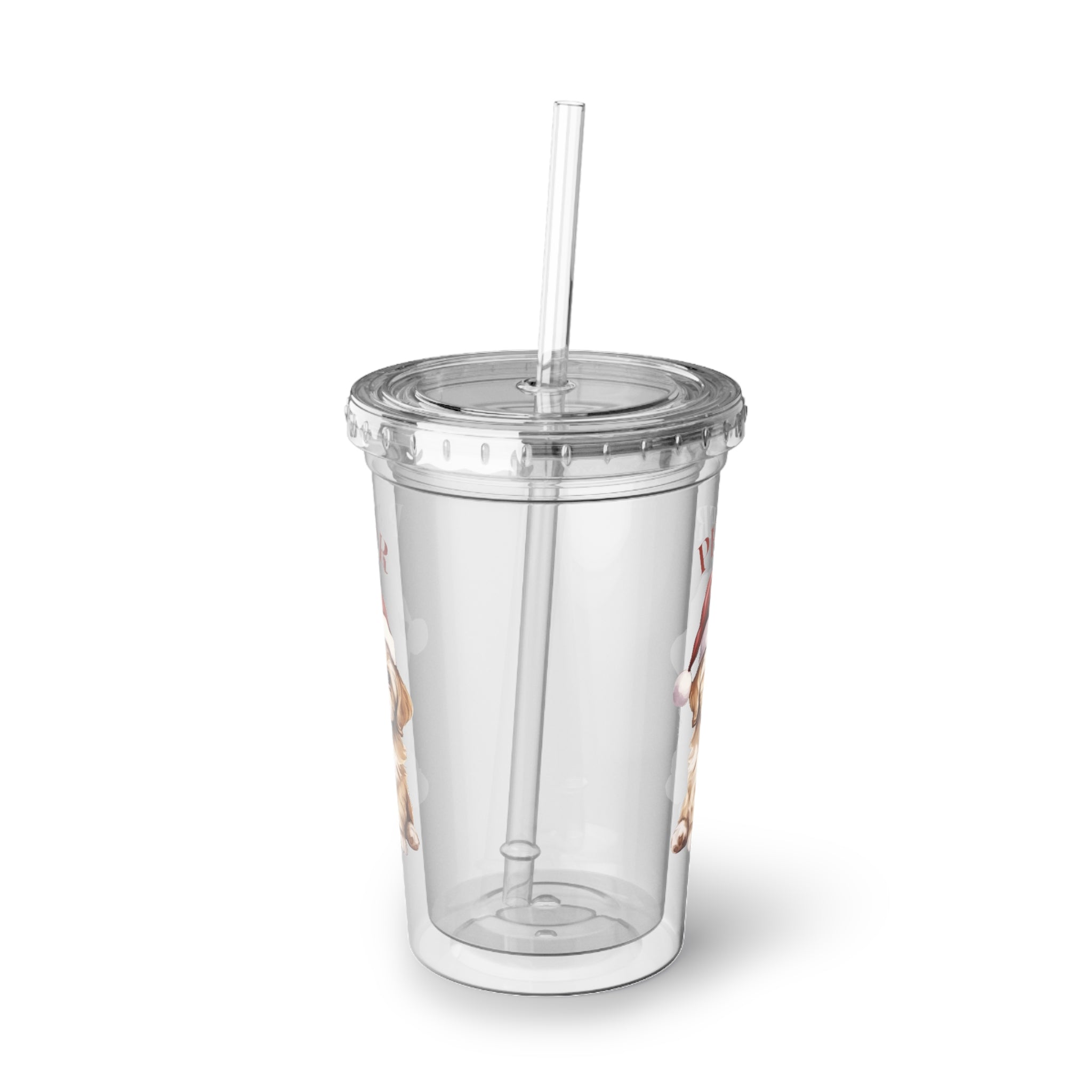 Personalized Dog Lover's Acrylic Cup, Cute Pet Drinkware, Christmas Gift for Pet Owners, Custom Puppy Travel Cup, Unique Animal Tumbler