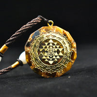 Pendant Orgonite Natural Tiger Eye Stone Seven Chakra Pendant