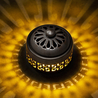 Small Night Light Ceramic Plate Incense Burner Zen Retro Household Aromatherapy Burner