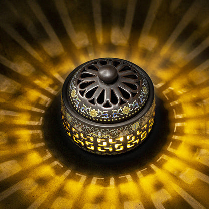 Small Night Light Ceramic Plate Incense Burner Zen Retro Household Aromatherapy Burner