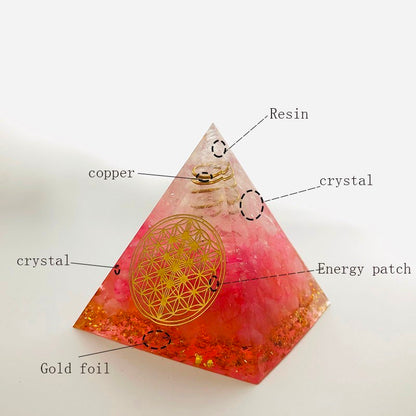 Ornament Seven Chakra Natural Crystal Crushed Stone Energy Tower