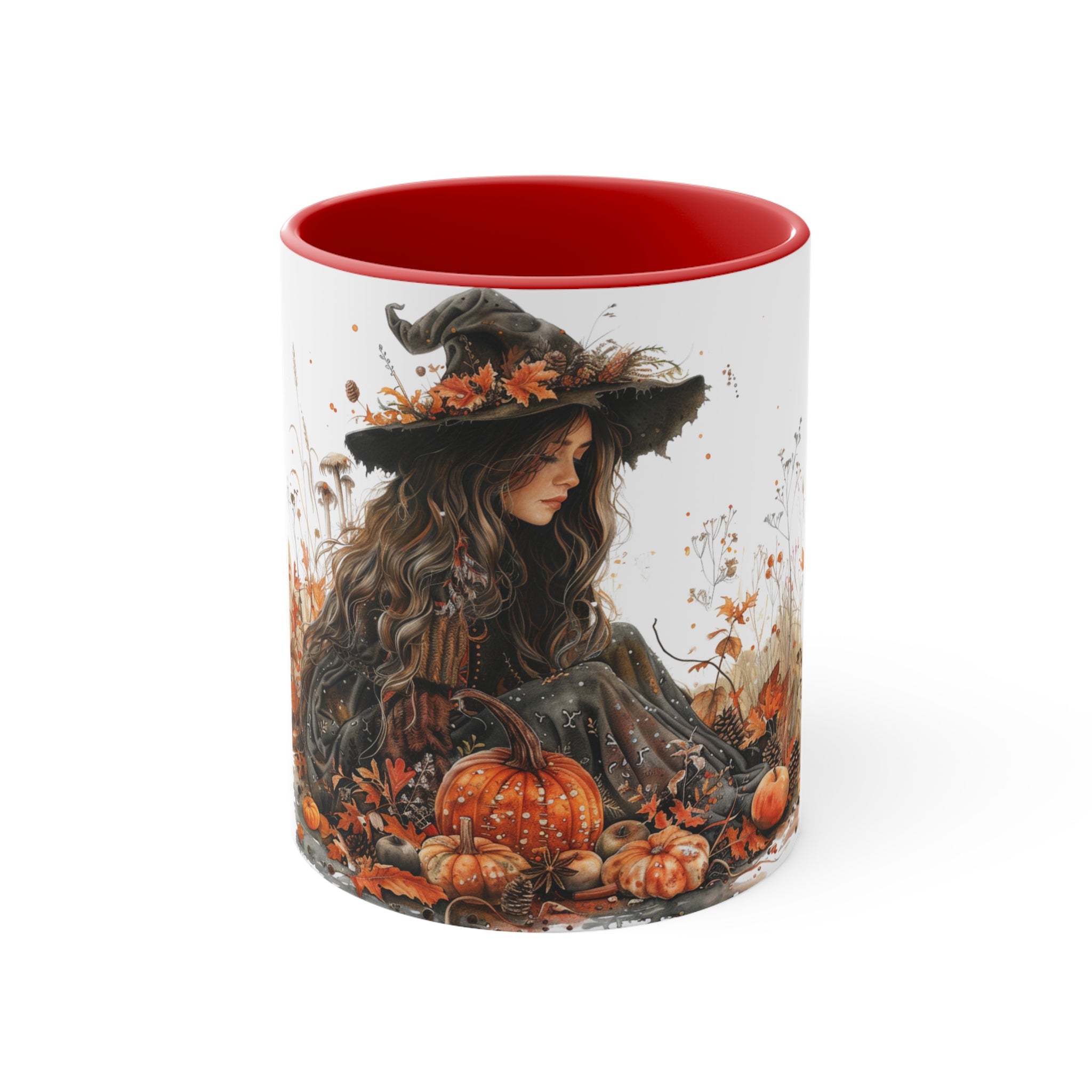 Enchanting Autumn Witch Accent Mugs - Cozy Halloween Decor, Gift for Witches, Fall Vibes, Pumpkin Spice Lovers, Seasonal Homeware