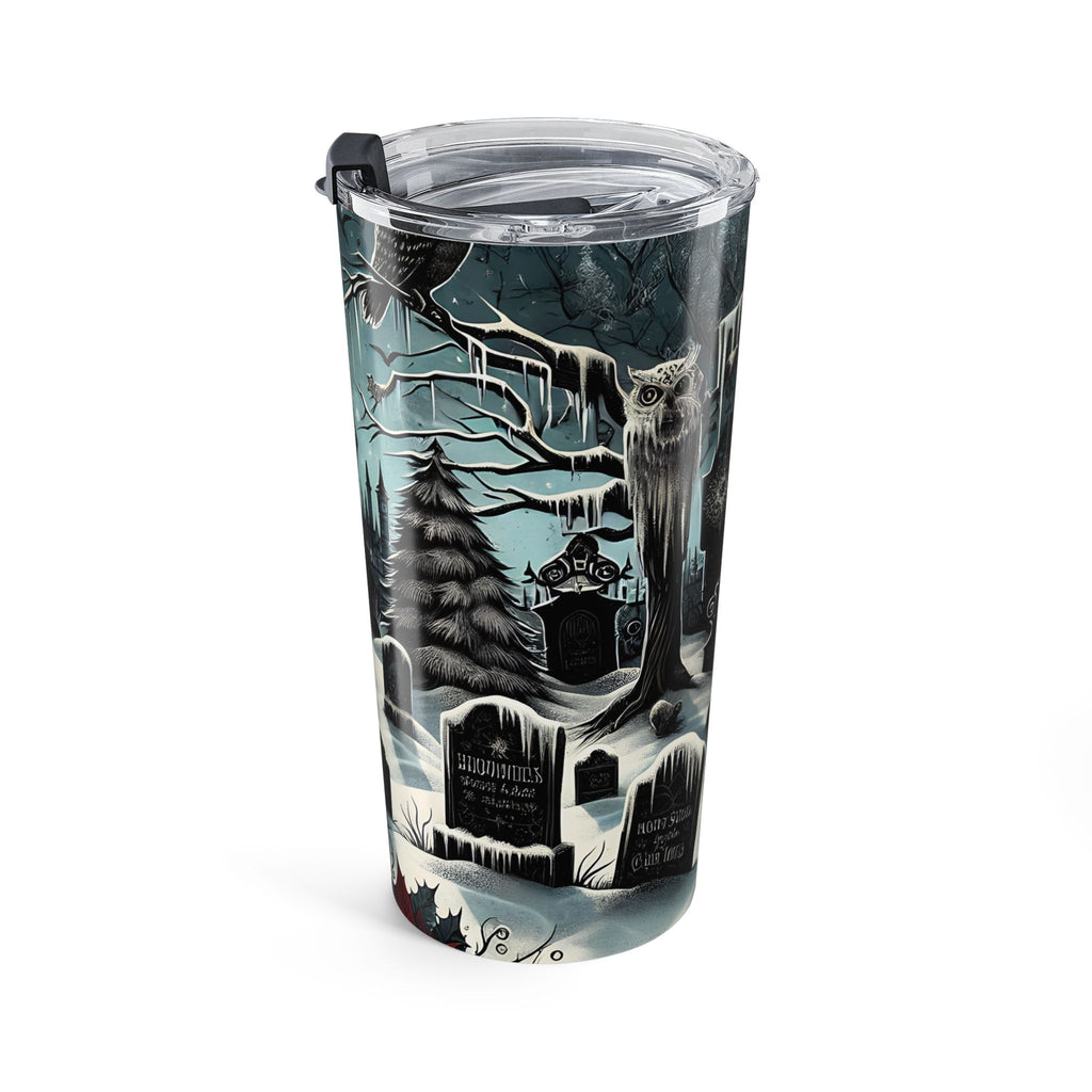 Gothic Cemetery 20oz Tumbler, Spooky Travel Mug, Halloween Drinkware, Eerie Coffee Cup, Unique Gift for Ghost Lovers, Haunted House Decor
