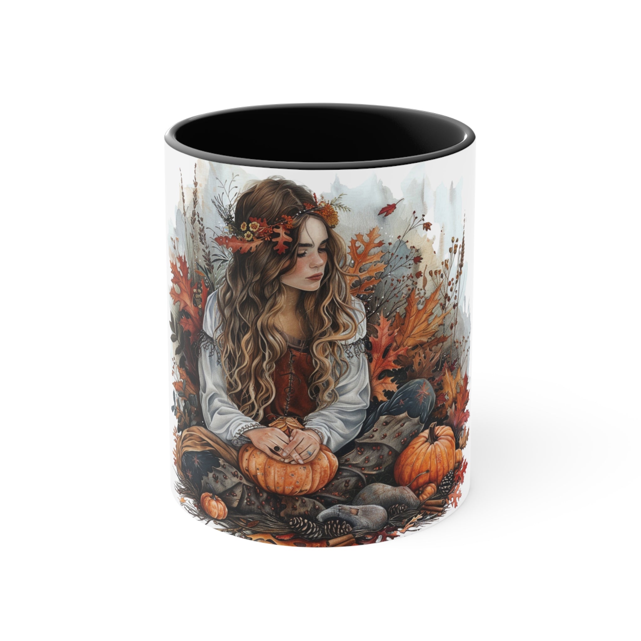 Mabon Season Accent Mug, Fall Coffee Cup, Autumn Harvest Tea Mug, Pagan Gift, Wiccan Decor, Seasonal Kitchen Mug