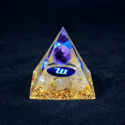 Twelve Constellation Chakra Pyramid Crystal Gravel Bedroom Ornament