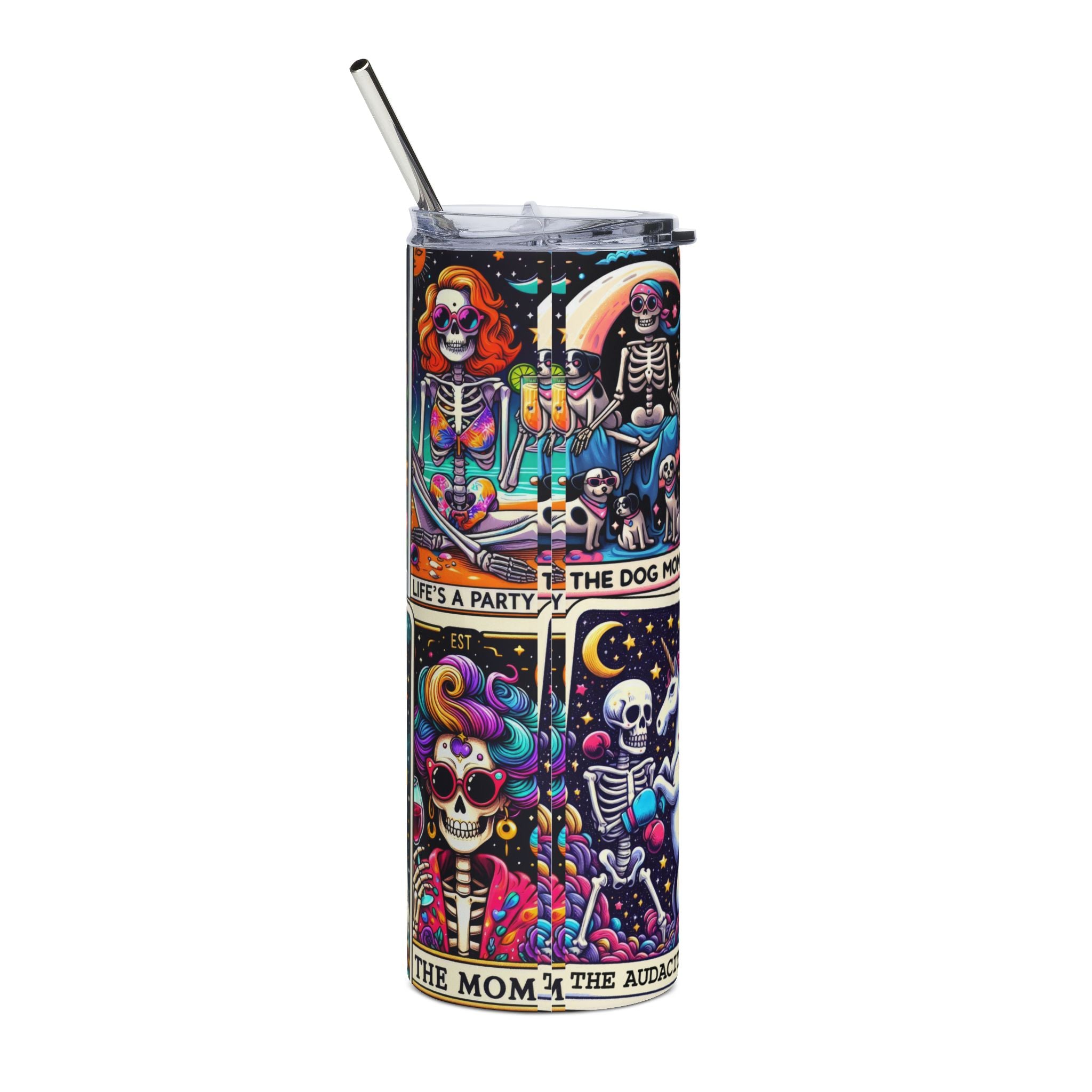 Colorful Skeleton Tarot Tumbler, 20oz | Gothic Drinkware | Halloween Gift | Boho Decor | Unique Stainless Steel Travel Cup | Witchy [...]