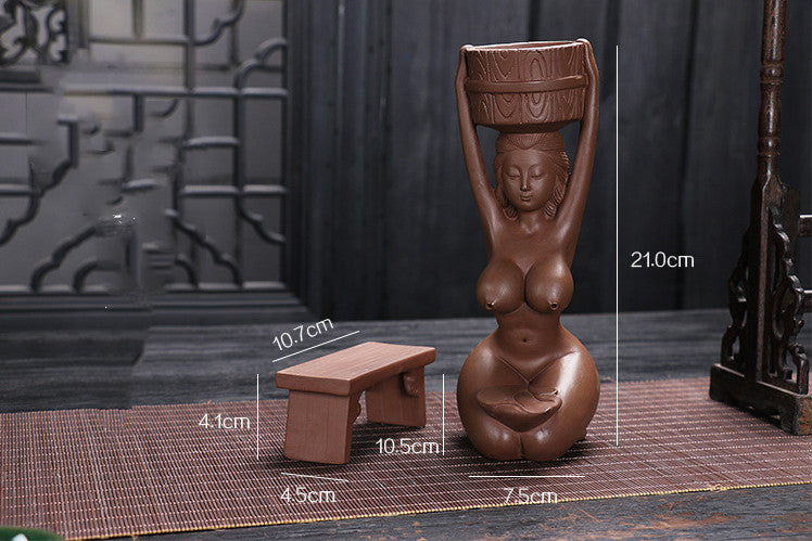 Backward incense burner tea set accessories