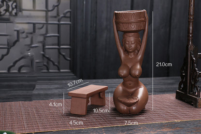 Backward incense burner tea set accessories
