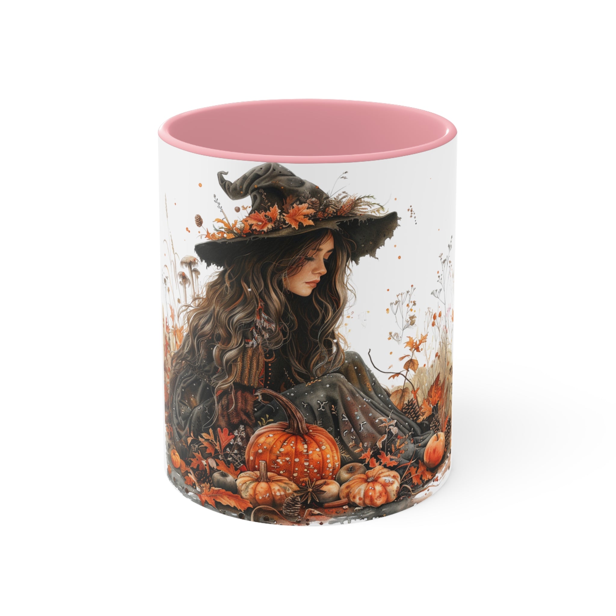 Enchanting Autumn Witch Accent Mugs - Cozy Halloween Decor, Gift for Witches, Fall Vibes, Pumpkin Spice Lovers, Seasonal Homeware