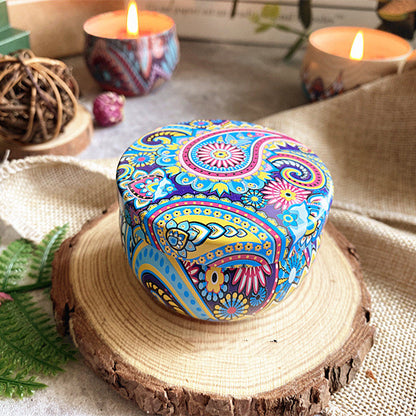 Dried Soy Wax Flower Fragrance Candle Tinplate Box Wedding Birthday Hand Gift Handmade Scented