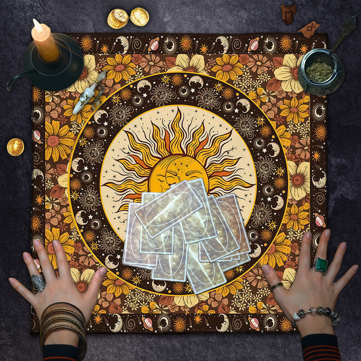Moon Geometric Card Board Game Tarot Tablecloth