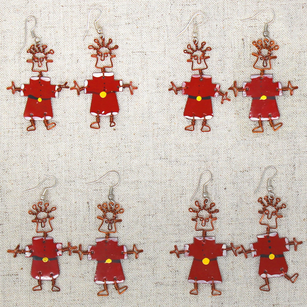 Dancing Girl Santa Earrings - Creative Alternatives