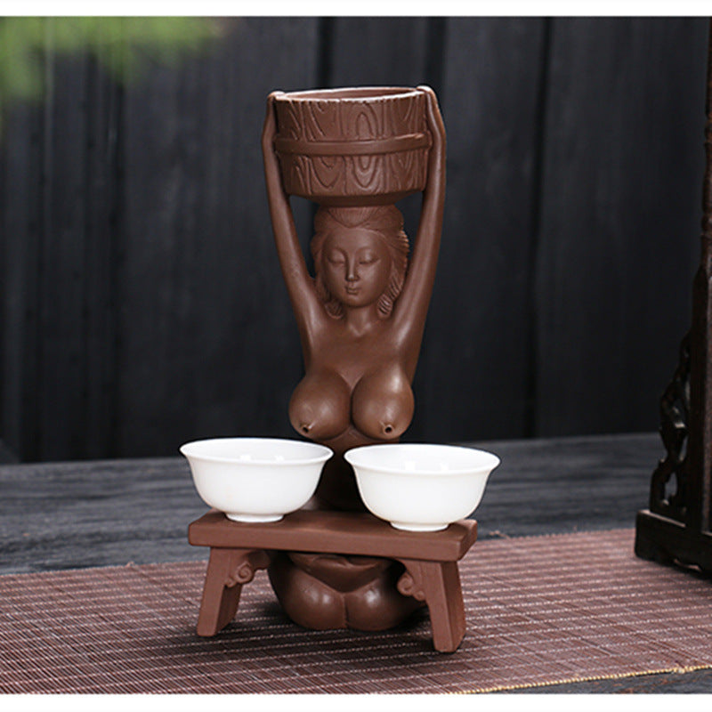 Backward incense burner tea set accessories
