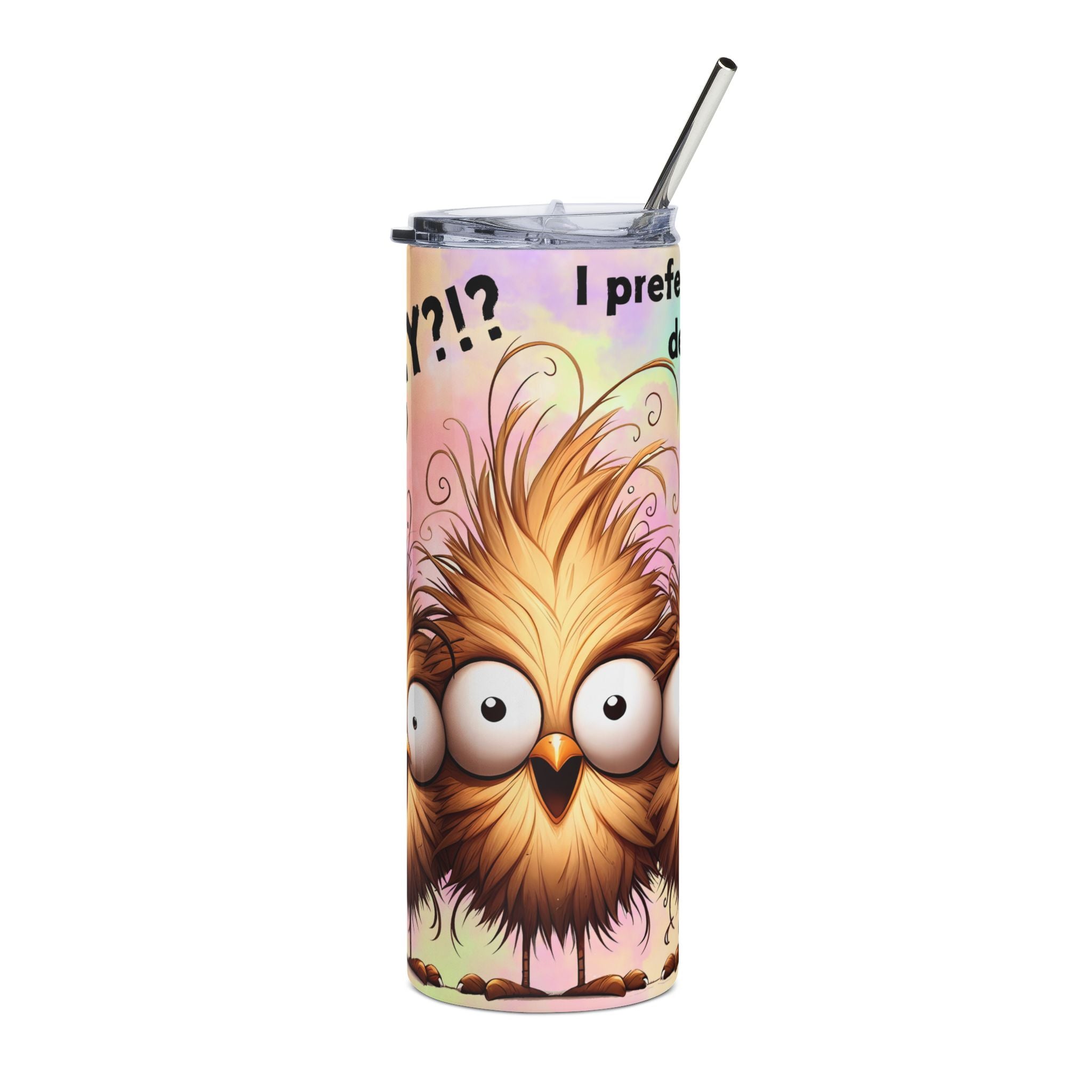 Funny Bird Stainless Steel Tumbler, 20oz - Insulated Travel Mug, Gift for Bird Lovers, Humorous Drinkware