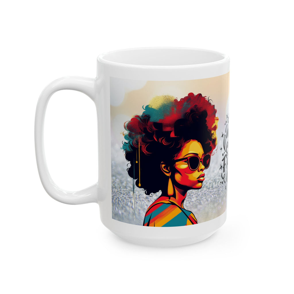 Wild and Free Ceramic Mug - Inspirational Gift, Home Decor, Coffee Lover's Mug, Unique Collectible, Afrocentric Art