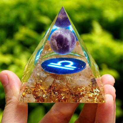Twelve Constellation Chakra Pyramid Crystal Gravel Bedroom Ornament