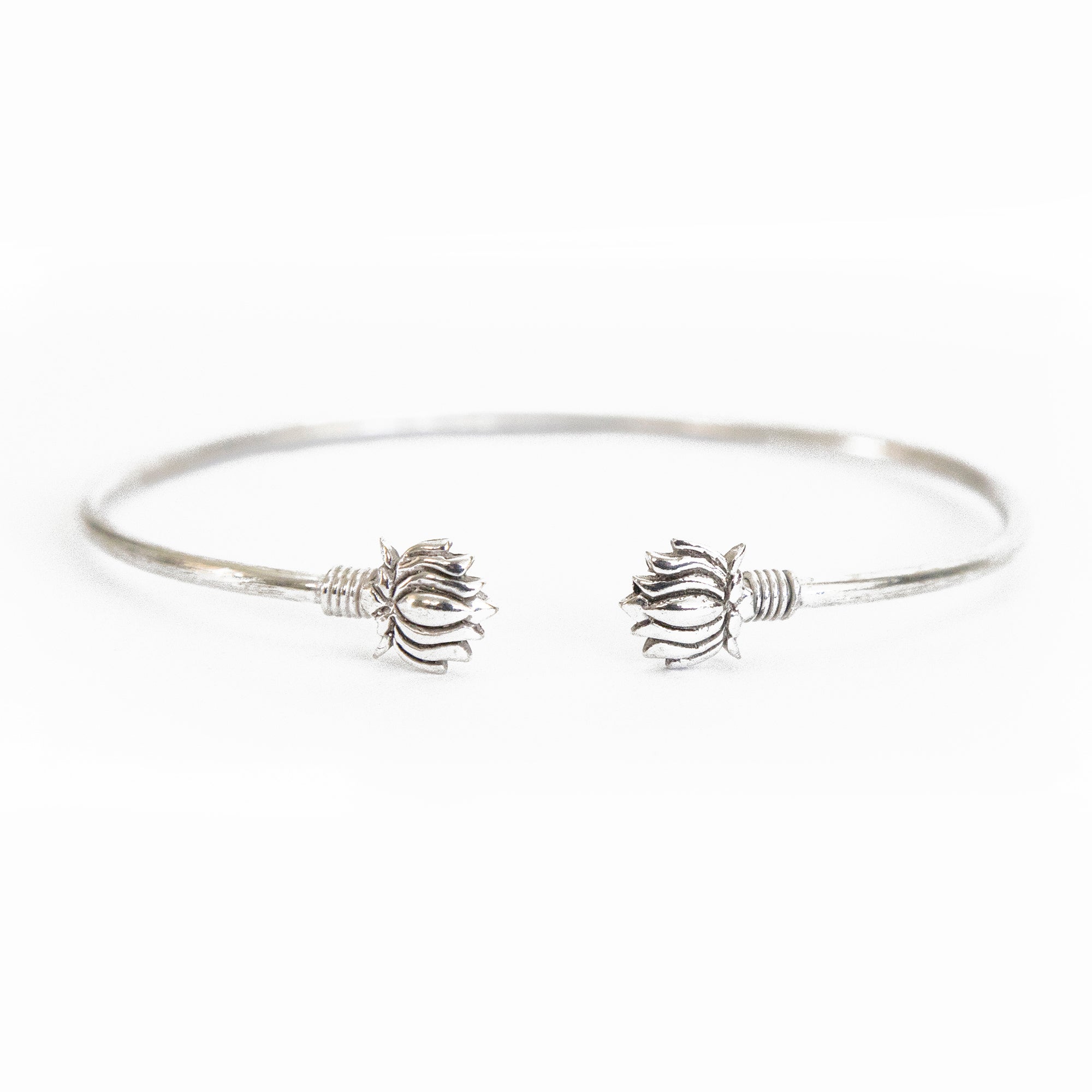 Double Lotus Cuff Bracelet