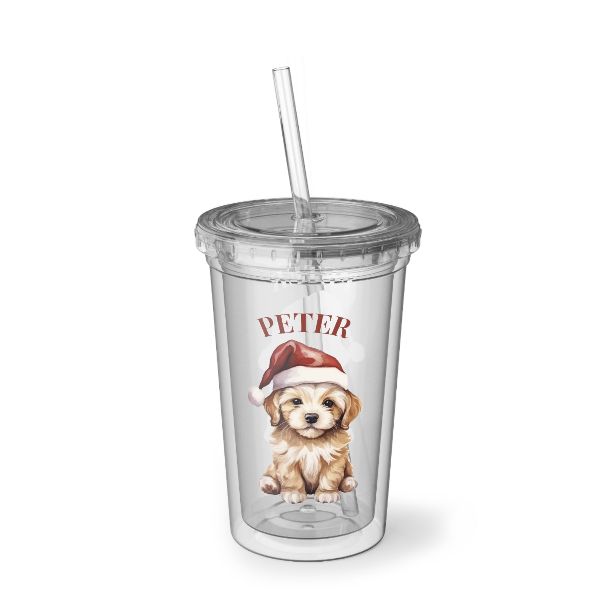 Personalized Dog Lover's Acrylic Cup, Cute Pet Drinkware, Christmas Gift for Pet Owners, Custom Puppy Travel Cup, Unique Animal Tumbler