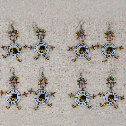 Set of 10 Dancing Tusker Dangle Earrings