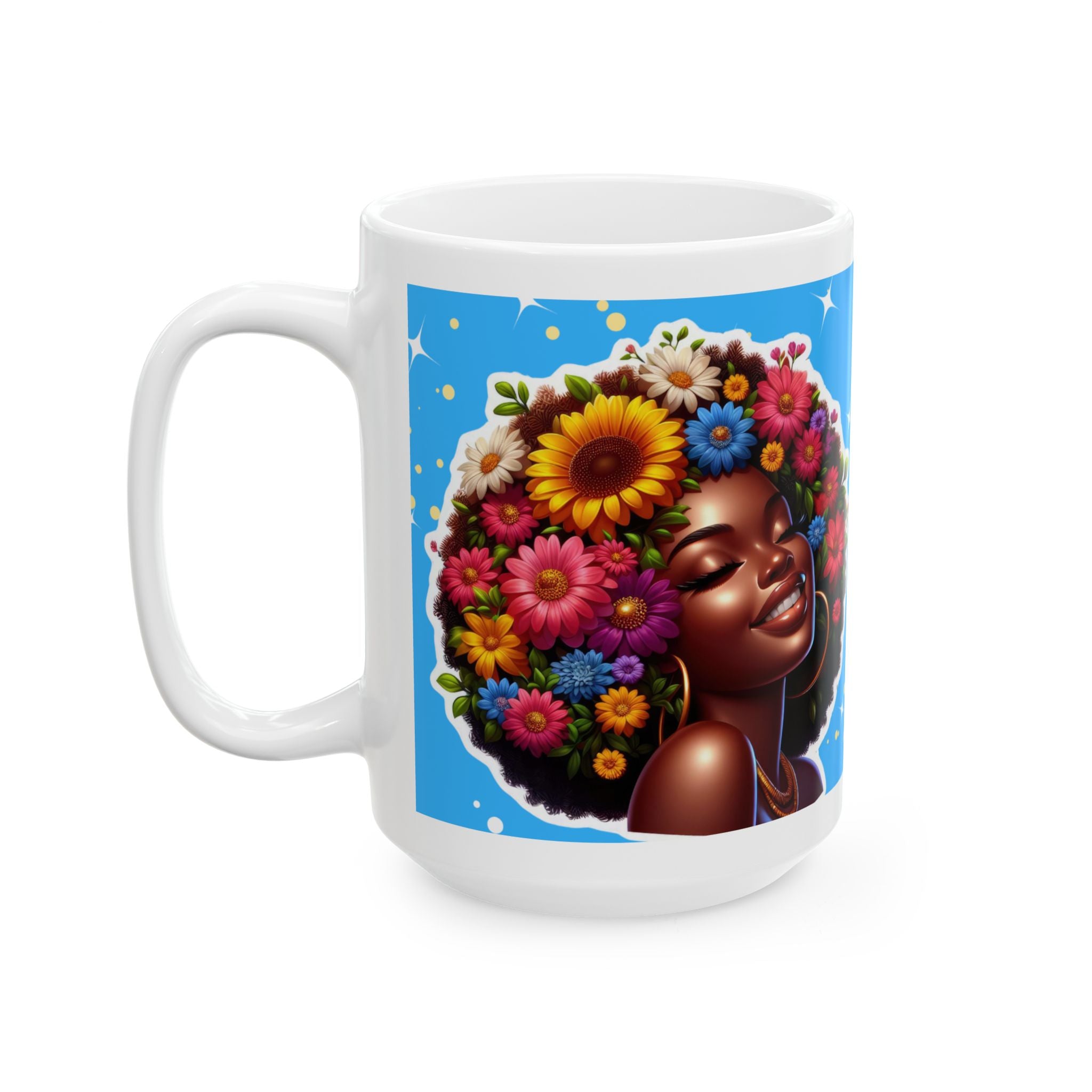 Vibrant Afro-Inspired Ceramic Mug | Perfect Gift for Mom | Unique Coffee Cup | Mother's Day | Colorful Drinkware | Black Woman Art