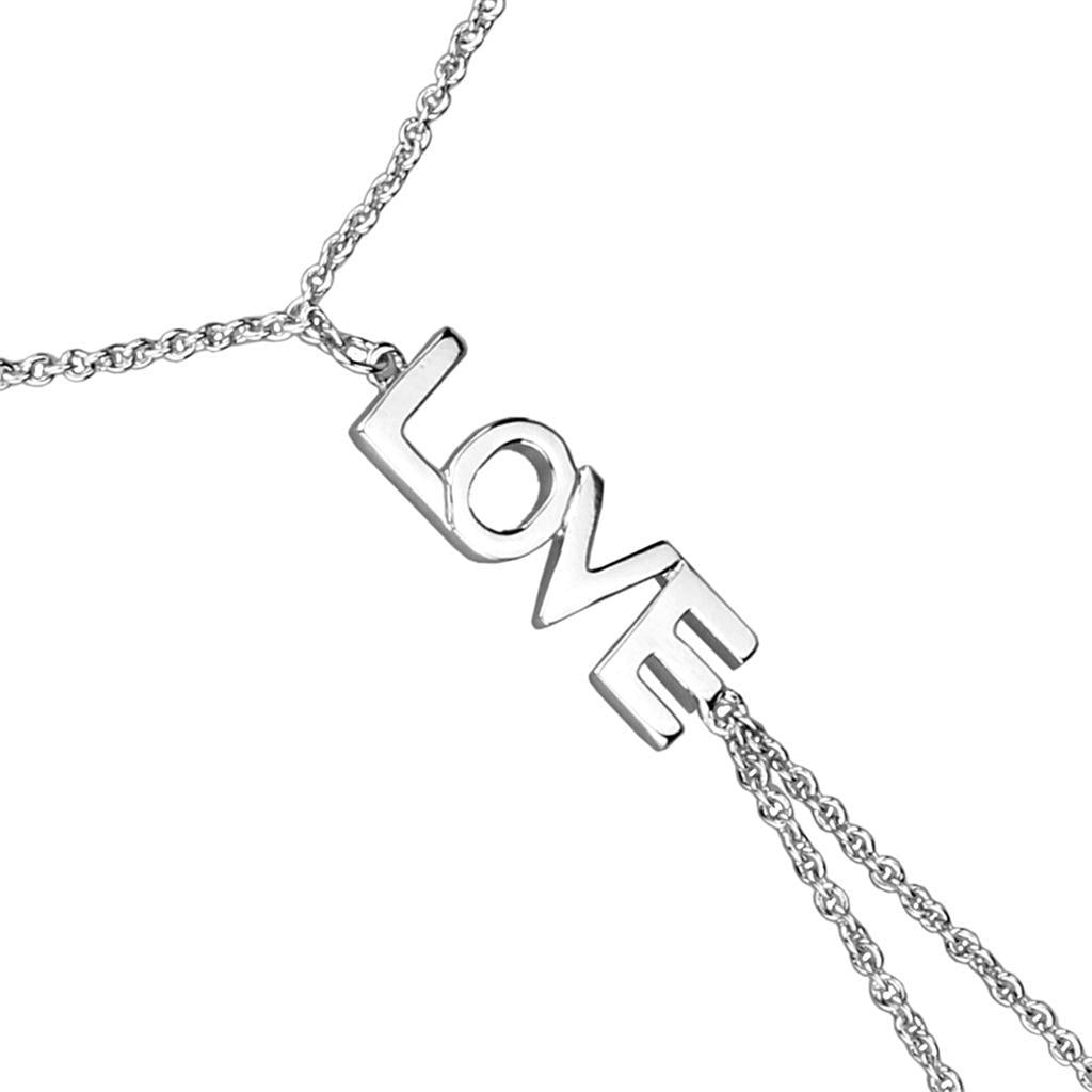 3W1042 - Rhodium Brass Bracelet with No Stone