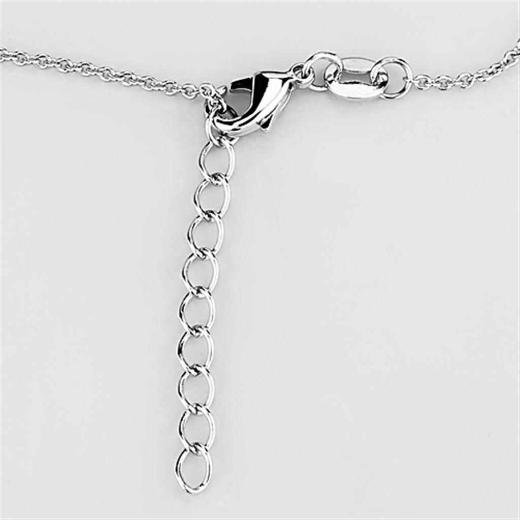 Heart Pendant Necklace - Rhodium Brass with AAA Grade Clear CZ