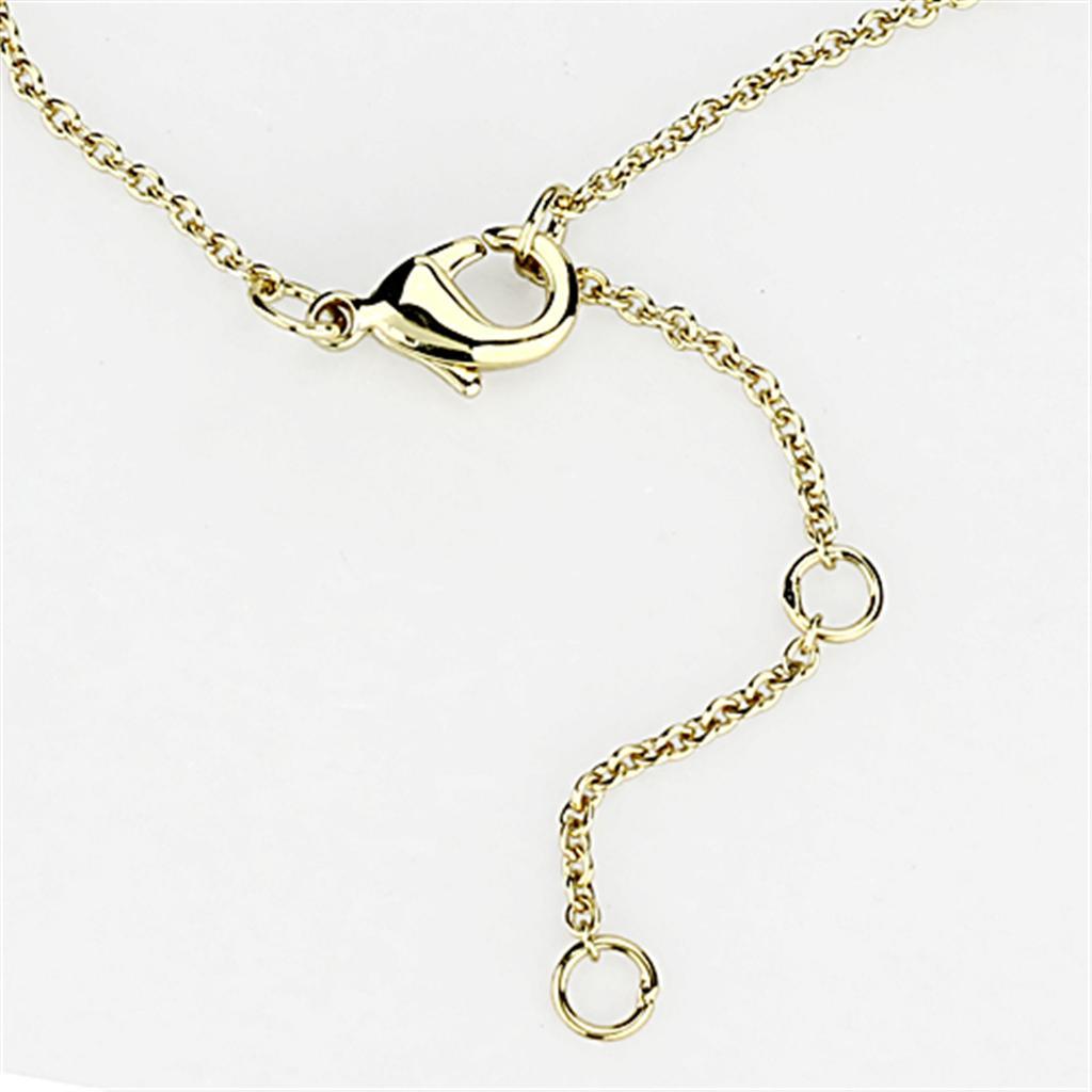 Gold+Rhodium Brass Necklace with AAA Grade Clear CZ