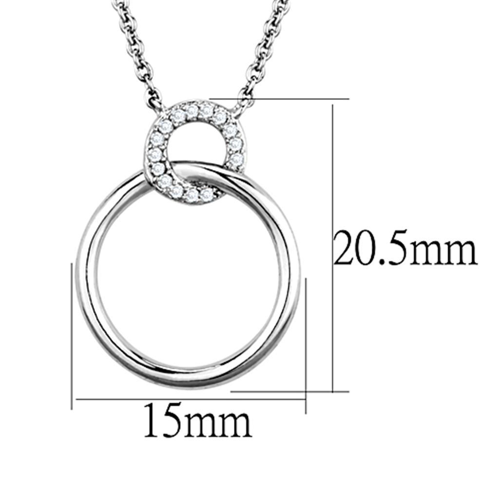 Rhodium Brass Necklace with AAA Grade Clear CZ