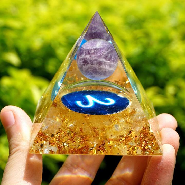 Twelve Constellation Chakra Pyramid Crystal Gravel Bedroom Ornament