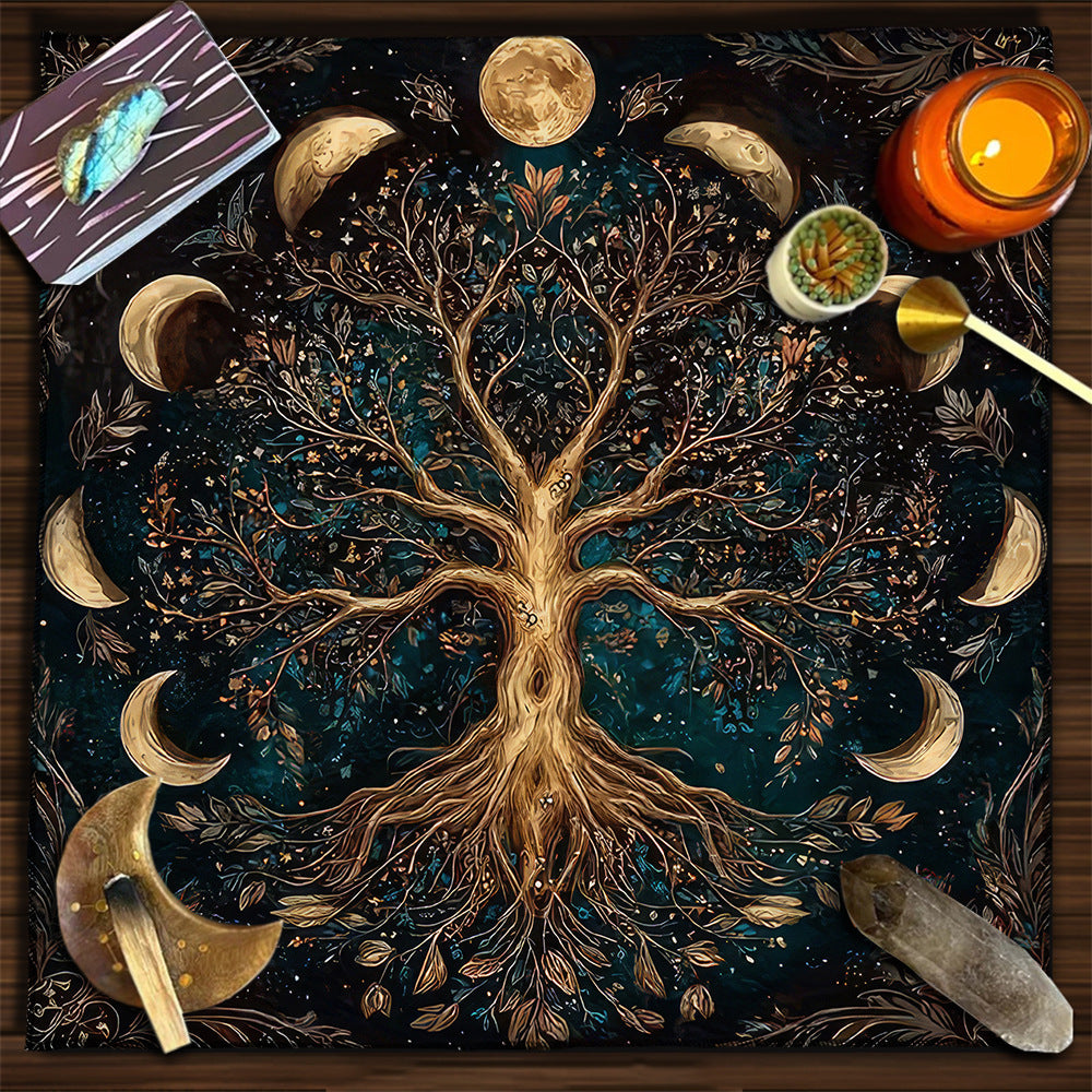 Cat Witch Board Game Flannel Tarot Tablecloth