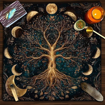 Cat Witch Board Game Flannel Tarot Tablecloth