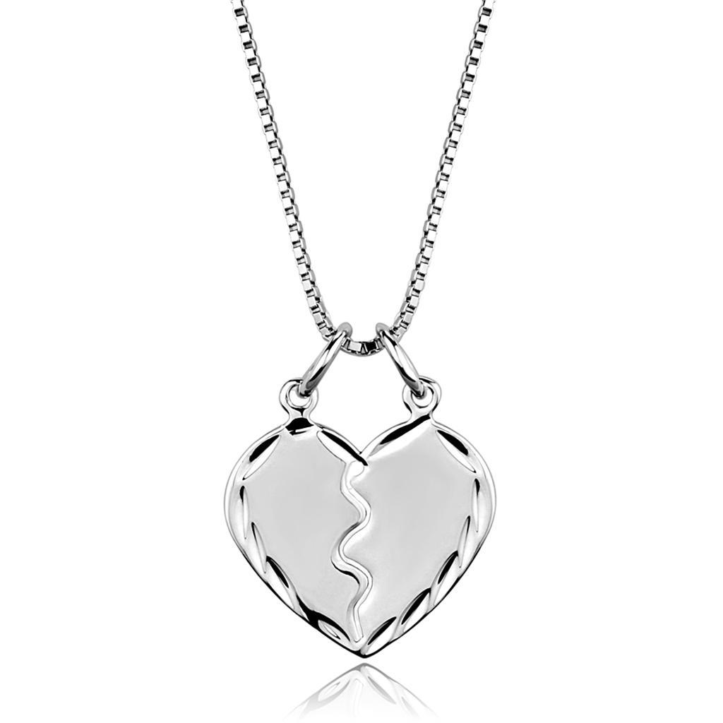 3W842 - Rhodium Brass Chain Pendant with No Stone